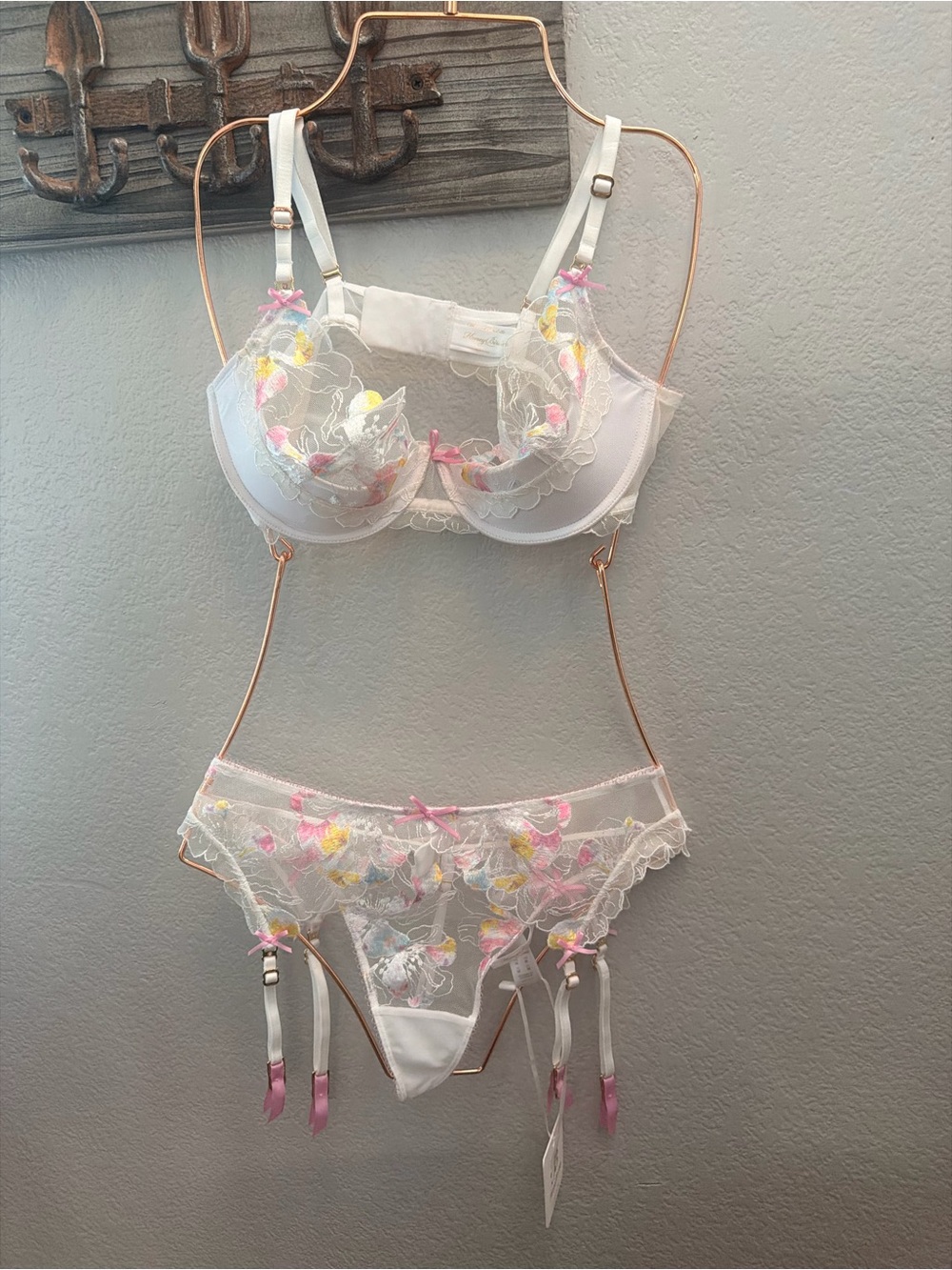 Honey birdette | Fleur 3 piece lingerie set | medium/36d. NWT - Picture 8 of 11